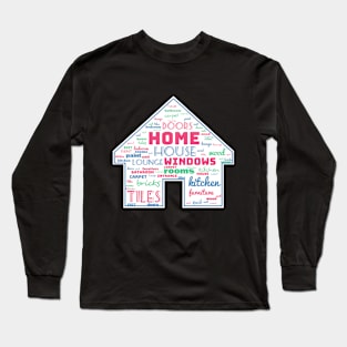 House of words Red Home and Blue House in caps Long Sleeve T-Shirt